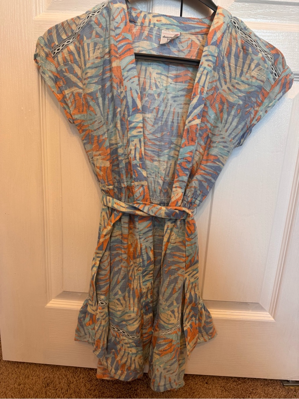 abercrombie kids Light Blue, Orange, Cream Tropical Swim Coverup